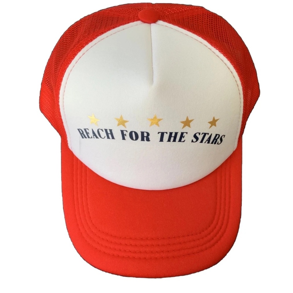 Reach for the Stars 32 Foam 5-panel Foam Snapback Trucker Hat Mesh Red and White